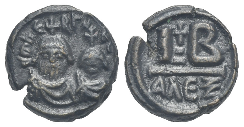 Heraclius, 610-641. Dodecanummium (Bronze, 16.42mm, 4.80g), Alexandria, 613-618....