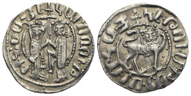 ARMENIA, Cilician Armenia. Royal. Hetoum I, 1226-1270. Tram (Silver, 21.44 mm, 2.85 g). 'By the will of God' (in Armenian) Queen Zabel and king Hetoum...