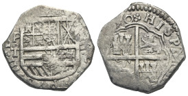 BOLIVIA. Philip III, 1598-1621. Cob 4 Reales (Silver, 28.16 mm, 13,58 g), Potosì P-T, date off flan but probably 1618-1620. Assayer Juan Jimenez de Ta...