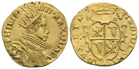 ITALY. Milano. Philip IV of Spain, 1621-1665. 2 Doppie 1630 (Gold, 26.74 mm, 13.00 g). PHILIPPVS IIII REX HISPA Crowned, draped, and cuirassed bust ri...