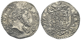 ITALY. Napoli (Kingdom). Carlo I di Spagna (Carlo V, Sacro Romano Impero), 1516-1554. Tarì (Silver, 28.12 mm, 6.16 g), Napoli. Giovanni Battista Ravas...