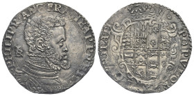 ITALY, Napoli (Kingdom). Filippo II di Spagna. 1554-1598. Mezzo ducato (Silver, 32.85 mm, 14.92 g). First Period. Napoli (Naples) mint. Struck 1554-15...