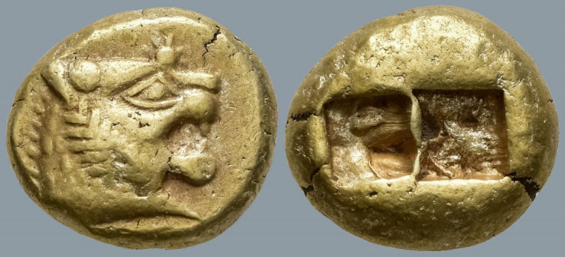 KINGS of LYDIA . Alyattes (circa 610-561 BC). Sardes
EL Trite or 1/3 Stater (12...