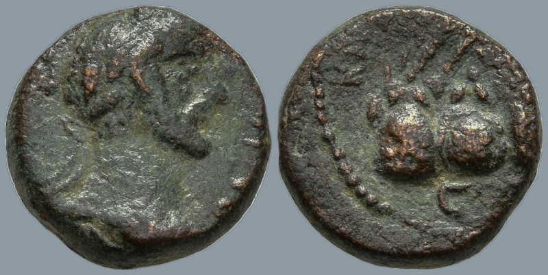 EGYPT. Alexandria (?). Antoninus Pius (138-161 AD)
AE Hemiassarion (13.4mm 2.78...