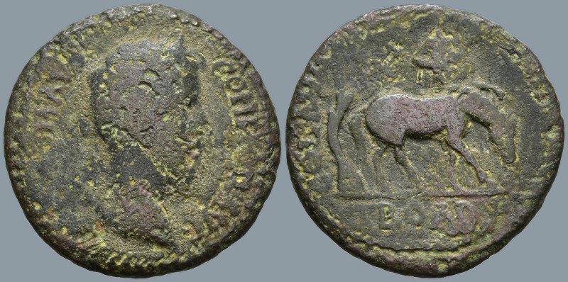 TROAS. Alexandria. Commodus (177-192 AD)
AE Assarion (23.9mm 6.16g)
Obv: Laure...