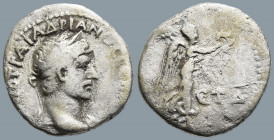 CAPPADOCIA. Caesarea. Hadrian (117-138 AD).
AR Hemidrachm (14.5mm 1.64g)
Obv: AYTO KAIC TPAI AΔPIANOC CЄBACT. Laureate bust right, with slight drape...