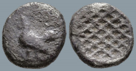 TROAS. Dardanos. (Late 6th-early 5th centuries BC)
AR Obol (9.1mm 0.65g)
Obv: Cock standing left
Rev: Cross-hatch design.
SNG Arikantürk 1, –; SNG...