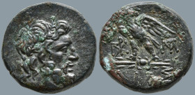 BITHYNIA. Dia. (Circa 95-90 or 80-70 BC). Struck under Mithradates VI Eupator.
AE Bronze (19.5mm 7.91g)
Obv: Laureate head of Zeus right.
Rev: ΔΙΑΣ...