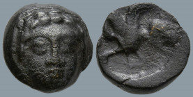 TROAS. Gergis. (4th century BC).
AE Bronze (10.2mm 1.11g)
Obv: Laureate head of the Sibyl Herophile facing, turned slightly to the right.
Rev: Sphi...