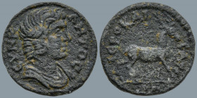 LYDIA. Hierocaesarea. Pseudo-autonomous issue. (First half of the second century AD)
AE Bronze (15.9mm 2.09g)
Obv: CYNKΛHTOC. Draped bust of Senate ...