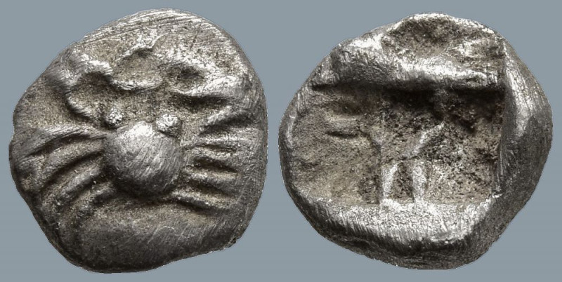 ISLANDS OFF CARIA. Kos. (Circa 500-480 BC)
AR Obol (8.3mm 0.64g)
Obv: Crab.
R...