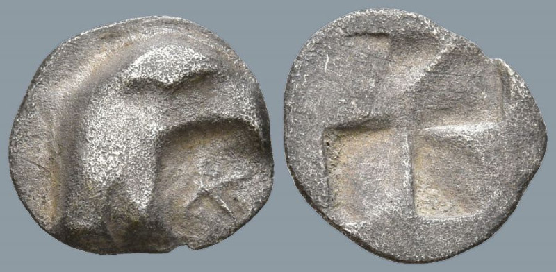 AEOLIS. Kyme (Circa 450-400 BC).
AR Hemiobol (8.5mm 0.29g)
Obv: Head of eagle ...