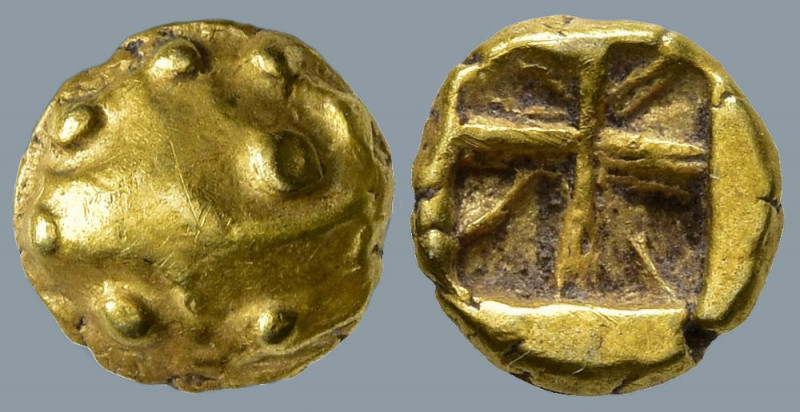 MYSIA. Kyzikos. (Circa 600-550 BC)
EL Myshemihekte or 1/24 Stater (6.7mm 0.66g)...