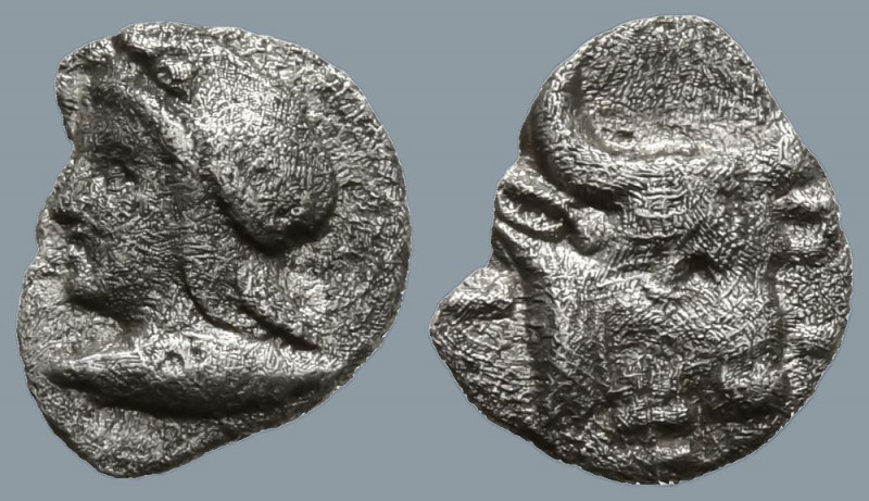 MYSIA. Kyzikos. ( Circa 450-400 BC).
AR Hemiobol (7.3mm 0.3g)
Obv: Head of Att...