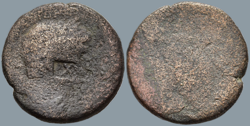 LEGIONARY COUNTERMARKS.
AE Bronze (24.4mm 8.92g)
Obv: Laureate head of right
...