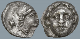 PISIDIA. Selge. (Circa 350-300 BC)
AR Obol (9.5mm 0.97g)
Obv: Facing gorgoneion
Rev: Helmeted head of Athena to right; astragalos behind.
SNG BnF ...