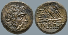 PAPHLAGONIA. Sinope. (Circa 120-80 BC).
AE Bronze (17.8mm 8.86g)
Obv: Laureate head of Zeus right
Rev: ΣΙΝΩΠΗΣ. Eagle to left on thunderbolt, head ...