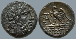 PAPHLAGONIA. Sinope. (Circa 120-80 BC).
AE Bronze (17.7mm 8.299g)
Obv: Laureate head of Zeus right
Rev: ΣΙΝΩΠΗΣ. Eagle to left on thunderbolt, head...