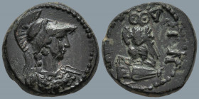 PHRYGIA. Synnada. Pseudo-autonomous. Time of the Antonines (138-192 AD).
AE Bronze (15mm 3.48g)
Obv: Helmeted bust of Athena right, wearing aegis.
...