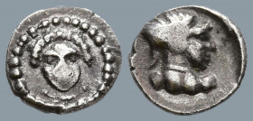 CILICIA. Tarsos. Time of Pharnabazos and Datames (Circa 380-360 BC).
AR Tetartemorion (5.7mm 0.14g)
Obv: Female head facing slightly left.
Rev: Dia...