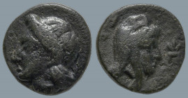 MYSIA. Teuthrania. Prokles. Dynast of Teuthrania and Halisarna (circa 400-399 BC)
AE Bronze (10.1mm 0.91g)
Obv: Head of Apollo to left, wearing taen...