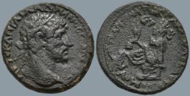 CAPPADOCIA. Tyana. Hadrian (117-138 AD)
AE Bronze (25.4mm 9.71g)
Obv: ΑΥΤΟ ΚΑΙ ΤΡΑΙΑ ΑΔΡΙΑΝΟϹ ϹΕΒΑϹΤΟϹ. Laureate head of Hadrian, right
Rev: Tyche ...