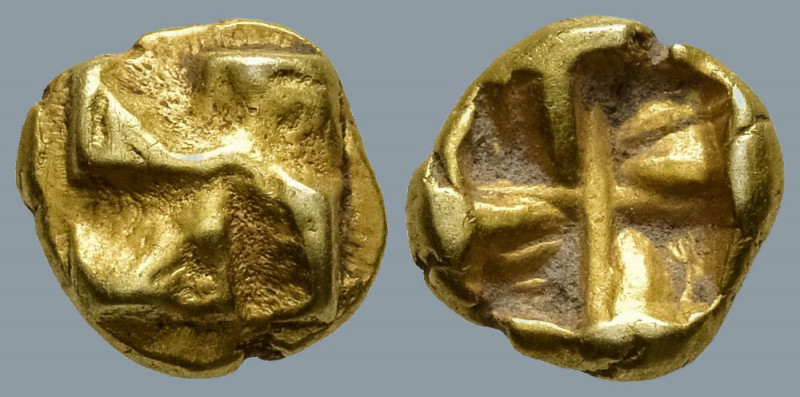 IONIA. Uncertain. (Circa 625-600 BC).
EL Myshemihekte or 1/24 Stater (6.8mm 0.6...