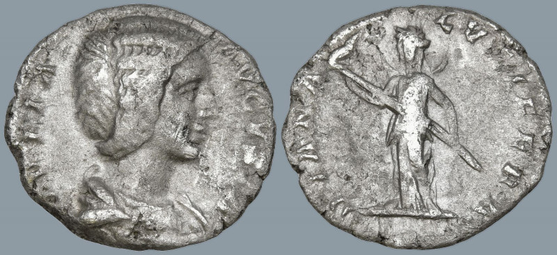 Julia Domna (193-217 AD). Laodicea ad Mare.
AR Denarius (16.6mm 2.27g)
Obv: IV...