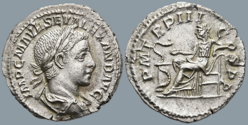 Severus Alexander (222-235 AD). Rome
AR Denarius (20.1mm 3.41g)
Obv: IMP C M A...