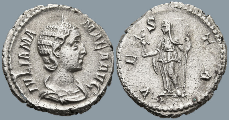 Julia Mamaea, Augusta (222-235 AD). Rome
AR Denarius (19.8mm 3.36g)
Obv: IVLIA...