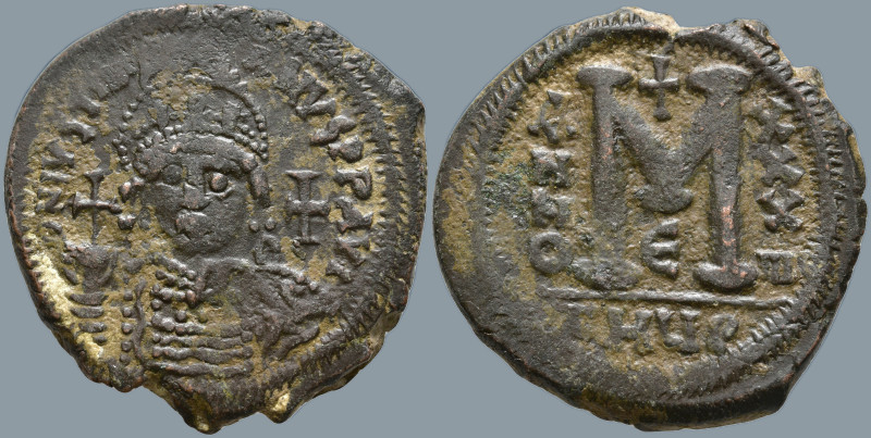 Justinian I (527-565 AD). Theoupolis (Antioch)
AE Follis (32.9mm 18.68g)
Obv: ...