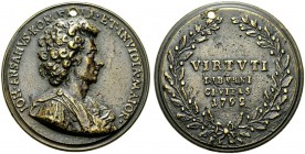 MEDAGLIE ITALIANE 
 FIRENZE 
 Giovanni Ansono, 1744-1825. Medaglia di scuola romana. Æ gr. 79,75 mm 55,5 Busto a d. con mantello. Rv. Scritta entro ...