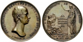 MEDAGLIE ITALIANE 
 FIRENZE 
 Ferdinando III di Lorena, 1791-1824. Medaglia 1824 opus Merlini. Æ gr. 70,04 mm 51,2 Busto a d. Rv. Donna velata sedut...