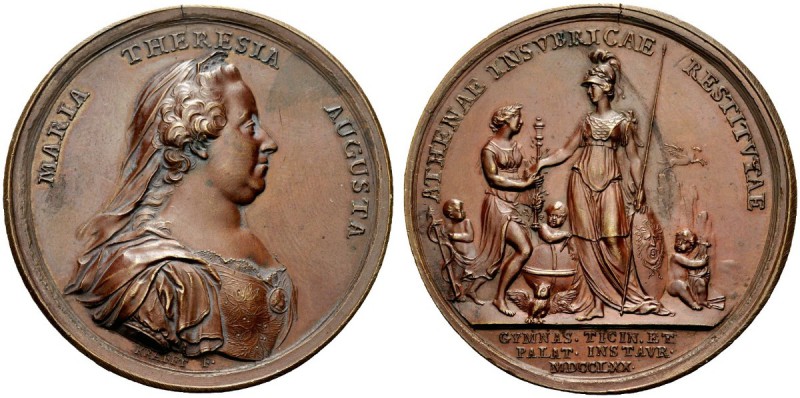 MEDAGLIE ITALIANE 
 PAVIA 
 Maria Teresa Imperatrice, 1740-1780. Medaglia 1770...