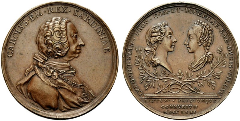 MEDAGLIE ITALIANE 
 SAVOIA 
 Carlo Emanuele III, 1730-1773. Medaglia 1771 opus...