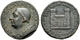 MEDAGLIE PAPALI 
 ROMA 
 Paolo II (Pietro Barbo), 1464-1471. Medaglia 1465. Æ gr. 23,75 mm 33,8 Busto a s. Rv. Palazzo Venezia visto di fronte. Hill...