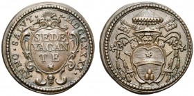 MEDAGLIE PAPALI 
 ROMA 
 Sede Vacante, Camerlengo Card. Annibale Albani, 1740. Medaglia 1740 opus Ermenegildo Hamerani. Æ gr. 10,57 mm 28 Lo stemma ...