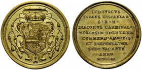 MEDAGLIE PAPALI 
 ROMA 
 Sede Vacante, Camerlengo Card. Annibale Albani, 1740. Medaglia 1740 . Æ gr. 29,18 mm 41,5 Lo stemma dell’infante di Spagna ...