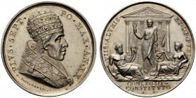 MEDAGLIE PAPALI 
 ROMA 
 Pio VII (Gregorio Chiaramonti), 1800-1823. Medaglia 1819 a. XX opus S. Passamonti. Ar gr. 30,60 mm 41,8 Busto a d. con trir...