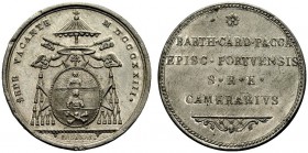 MEDAGLIE PAPALI 
 ROMA 
 Sede Vacante, Camerlengo Card. Bartolomeo Pacca, 1823. Medaglia 1823 opus Giuseppe e Giovanni Pasinati. Mb gr. 10,18 mm 30 ...
