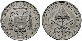 MEDAGLIE PAPALI 
 ROMA 
 Sede Vacante, Camerlengo Card. Francesco Galleffi, 1829. Medaglia 1829 opus Luigi Gennari. Mb gr. 26,79 mm 36,5 Lo stemma d...