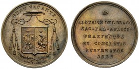 MEDAGLIE PAPALI 
 ROMA 
 Sede Vacante, Camerlengo Card. Francesco Galleffi, 1829. Medaglia 1829 opus Nicola Cerbara. Æ gr. 18,29 mm 31,2 Lo stemma d...