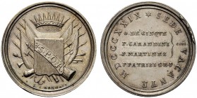 MEDAGLIE PAPALI 
 ROMA 
 Sede Vacante, Camerlengo Card. Francesco Galleffi, 1829. Medaglia 1829 opus Luigi Gennari. Ar gr. 17,23 mm 33,2 Lo stemma c...