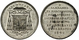 MEDAGLIE PAPALI 
 BOLOGNA 
 Sede Vacante, Camerlengo Card. Tommaso Riario-Sforza, 1846. Medaglia 1846 opus Luigi Pasinati. Mb gr. 14,88 mm 33 Lo ste...