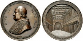 MEDAGLIE PAPALI 
 BOLOGNA 
 Pio IX (Giovanni Maria Mastai Ferretti), 1846-1870. Medaglia di grande modulo 1861 opus Bianchi. Æ gr. 250,12 mm 82 Bust...