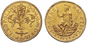 MONETE ITALIANE 
 FIRENZE 
 Pietro Leopoldo di Lorena, 1765-1792. Fiorino 1779. Au gr. 3,48 Giglio. Rv. San Giovanni seduto. CNI 83; Galeotti 372/4;...
