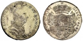 MONETE ITALIANE 
 FIRENZE 
 Pietro Leopoldo di Lorena, 1765-1792. 10 Quattrini o Doppia Crazia 1779, I serie. Mi gr. 1,70 Busto a d. con capelli ann...