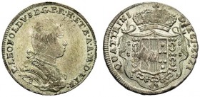 MONETE ITALIANE 
 FIRENZE 
 Pietro Leopoldo di Lorena, 1765-1792. 10 Quattrini o Doppia Crazia 1782, II serie. Mi gr. 2,29 Busto a d. con capelli an...