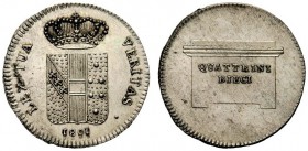 MONETE ITALIANE 
 FIRENZE 
 Ferdinando III di Lorena, 1792-1801. Dieci Quattrini 1801. Mi gr. 2,04 Come precedente. CNI 55; Galeotti IX, 13.
 Raro....