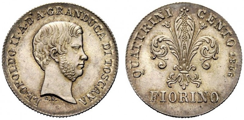 MONETE ITALIANE 
 FIRENZE 
 Leopoldo II di Lorena, 1824-1859. Fiorino 1856, II...
